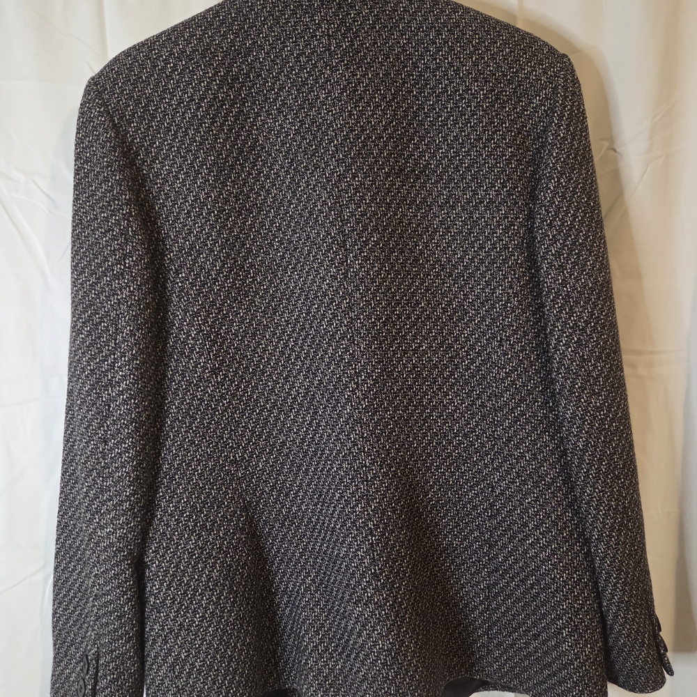 Talbots Classic Tweed Wool Black and White Blazer Size 14 - Picture 8 of 10